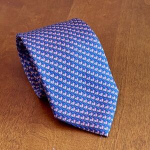 BARNEYS NEW YORK Men's Silk Neck Tie ITALY Designer Geometric Pink Blue EUC